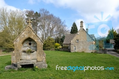 Picturesque Wyck Rissington Village In The Cotswolds Stock Photo