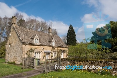 Picturesque Wyck Rissington Village In The Cotswolds Stock Photo