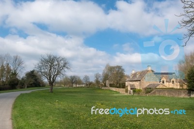 Picturesque Wyck Rissington Village In The Cotswolds Stock Photo