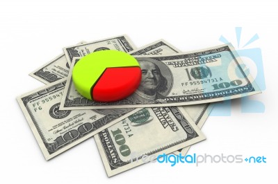 Pie Chart And Currency Stock Image