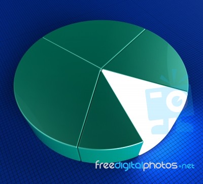 Pie Chart Indicates Forecast Statistics And Figures Stock Image