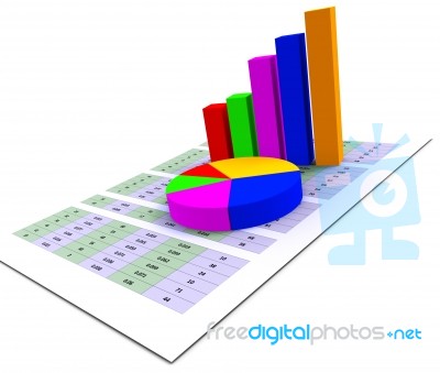 Pie Chart Indicates Stat Graphics And Infochart Stock Image