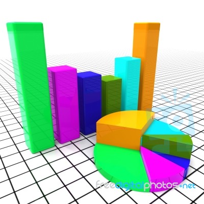 Pie Chart Report Means Business Graph And Data Stock Image