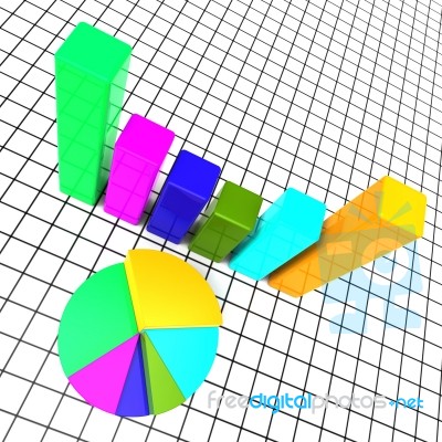 Pie Chart Report Means Data Reports And Graph Stock Image