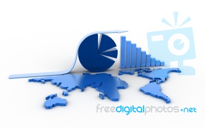 Pie Chart Represents Financial Report And Data Stock Image