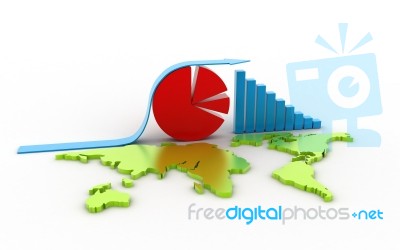 Pie Chart Represents Financial Report And Data Stock Image