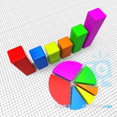 Pie Chart Shows Business Graph And Charting Stock Image