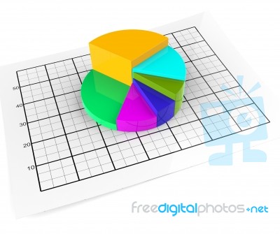 Pie Chart Shows Business Graph And Graphic Stock Image