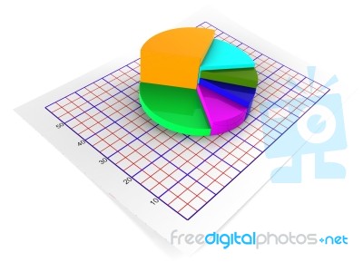 Pie Chart Shows Statistical Graphs And Graphics Stock Image