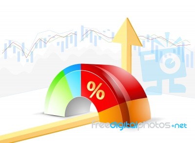 Pie Chart With Graph Stock Image