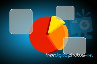 Pie Chart With Touchscreen Button Stock Image