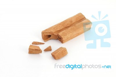 Piece Of Break Brick On White Floor Stock Photo