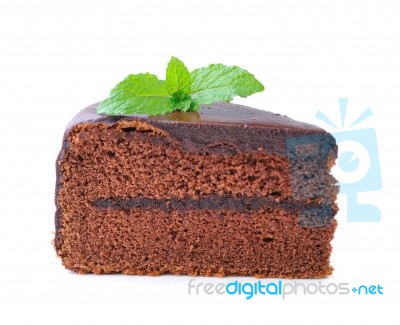 Piece Of Chocolate Cake Stock Photo