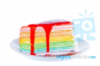 Piece Of Delicious Cake,isolated On White Background Stock Photo