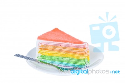 Piece Of Dilicious Cake,isolated On White Background Stock Photo