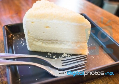 Piece Of Homemade Cheese Cake Stock Photo