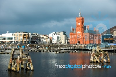 Pierhead And Millenium Centre Buildings Cardiff Bay Stock Photo