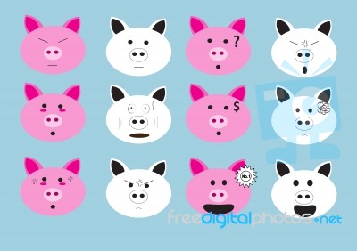 Pig Face Emoji Stock Image