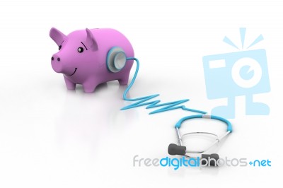 Piggy Bank And Stethoscope Stock Image