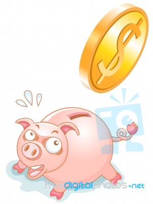 Piggy Bank And US Dollar Stock Image