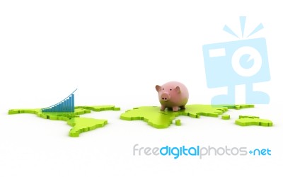 Piggy Bank In A Row Stock Image