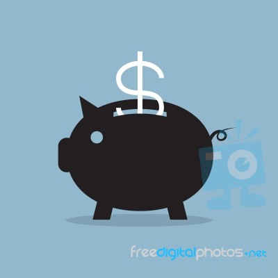 Piggy Bank With Dollar Sign Stock Image