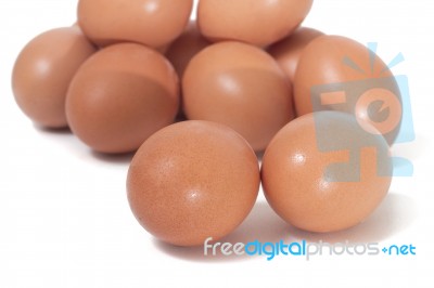 Pile Of Chicken Eggs Stock Photo