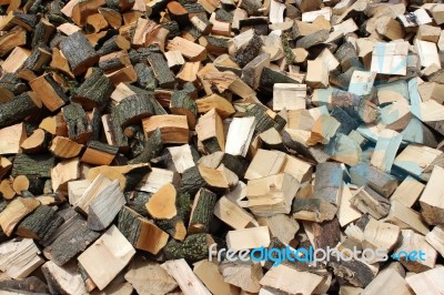 Pile Of Chopped Fire Wood Stock Photo