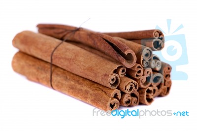 Pile Of Cinnamon Spice Quills Stock Photo