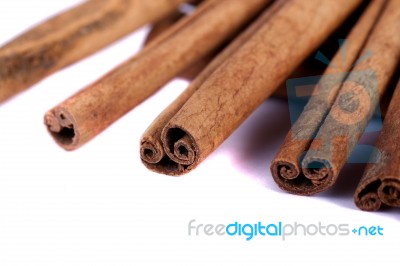 Pile Of Cinnamon Spice Quills Stock Photo