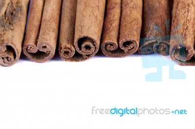 Pile Of Cinnamon Spice Quills Stock Photo