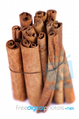 Pile Of Cinnamon Spice Quills Stock Photo