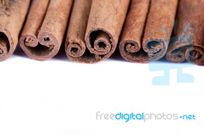 Pile Of Cinnamon Spice Quills Stock Photo