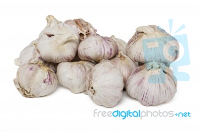 Pile Of Garlic Heads Stock Photo