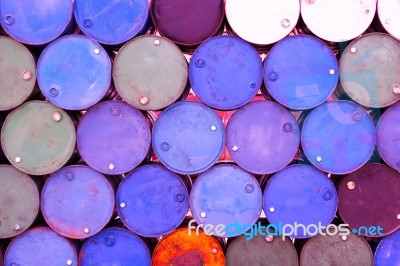 Pile Of Oil Tanks Stock Photo