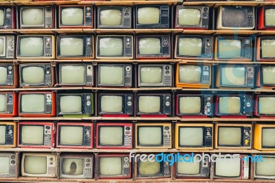 Pile Of Old Retro Tv Stock Photo