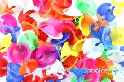 Pile Of Plastic Stopper For Binding Balloon Bubble Stock Photo