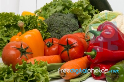 Pile Of Tasty And Healthy Vegetables Stock Photo