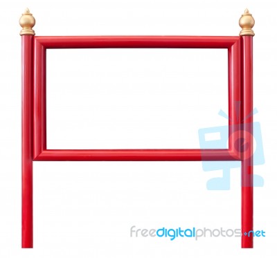 Pillar Thai Style Red Frame Stock Photo