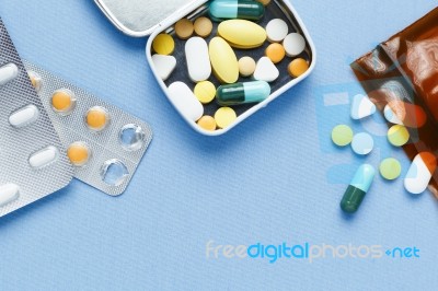 Pills And Capsules Stock Photo