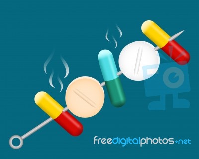 Pills Barbecue Stock Image