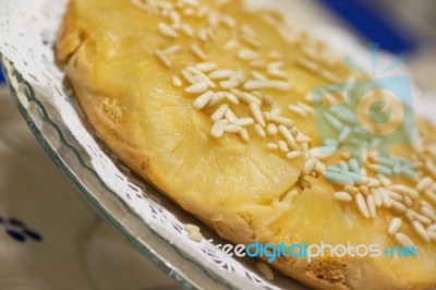 Pineapple Cake Stock Photo