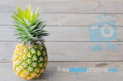 
Pineapple Colorful Collection From The Floor Unappetizing Stock Photo