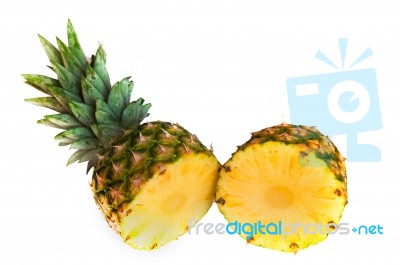 Pineapple Halved Stock Photo