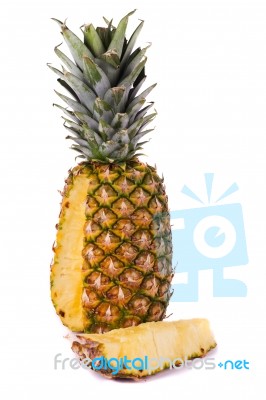 Pineapple On White Stock Photo