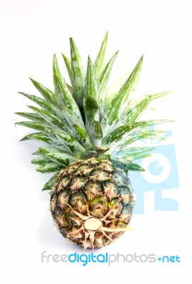 Pineapple On White Background With Clipping Path Stock Photo