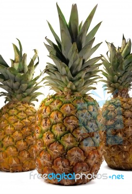 Pineapple Trio Stock Photo