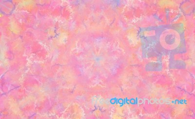 Pink Abstract Painting In Kaleidoscope Pattern Stock Image