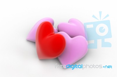 Pink And Red Love Hearts, Valentines Day Concept Stock Image