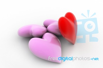 Pink And Red Love Hearts, Valentines Day Concept Stock Image